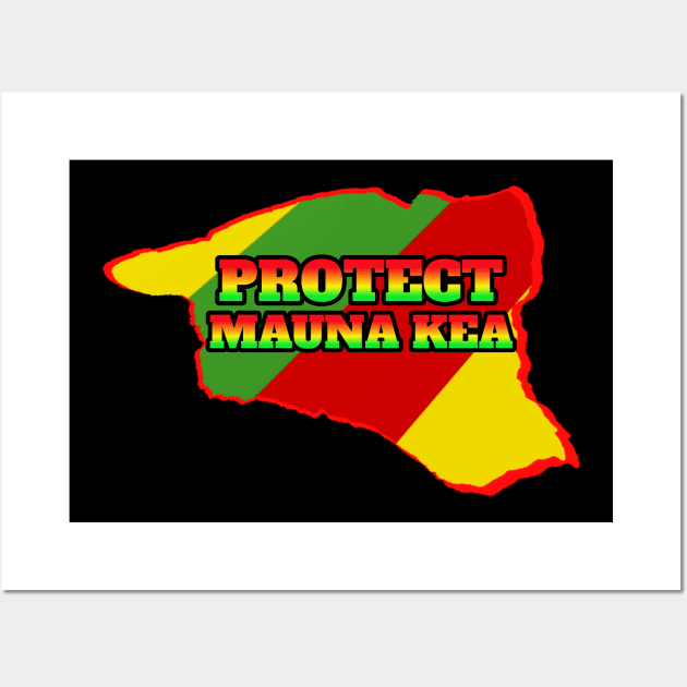 Hawaii t-shirt designs protect Mauna Kea Wall Art by Coreoceanart